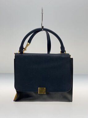 Celine Trapeze Bag Navy Blue yellow leather Black